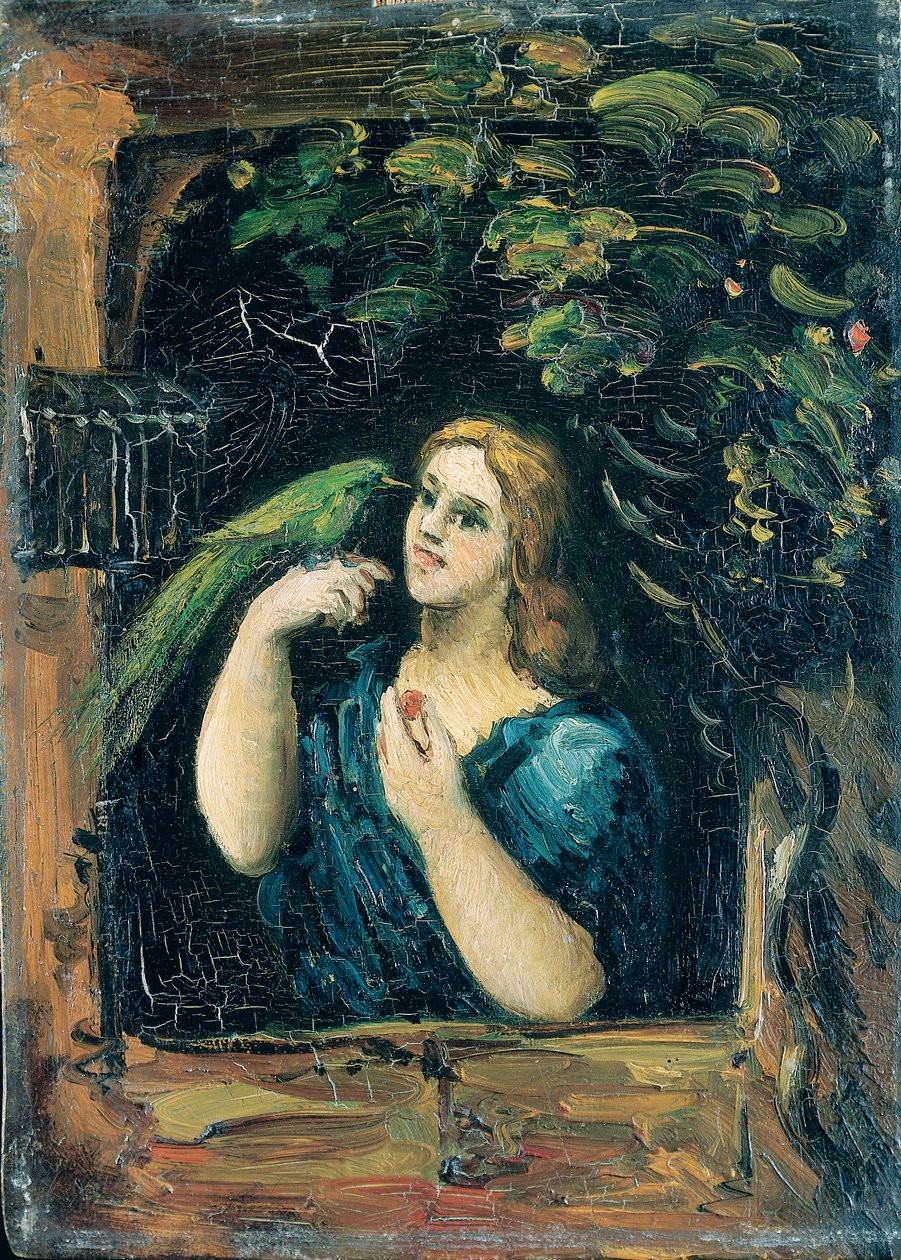 Mujer con un loro (La Femme au perroquet) de Paul Cézanne