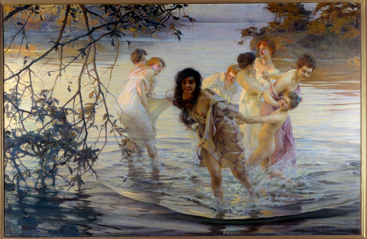 Jóvenes mujeres jugando en el agua de Paul Chabas