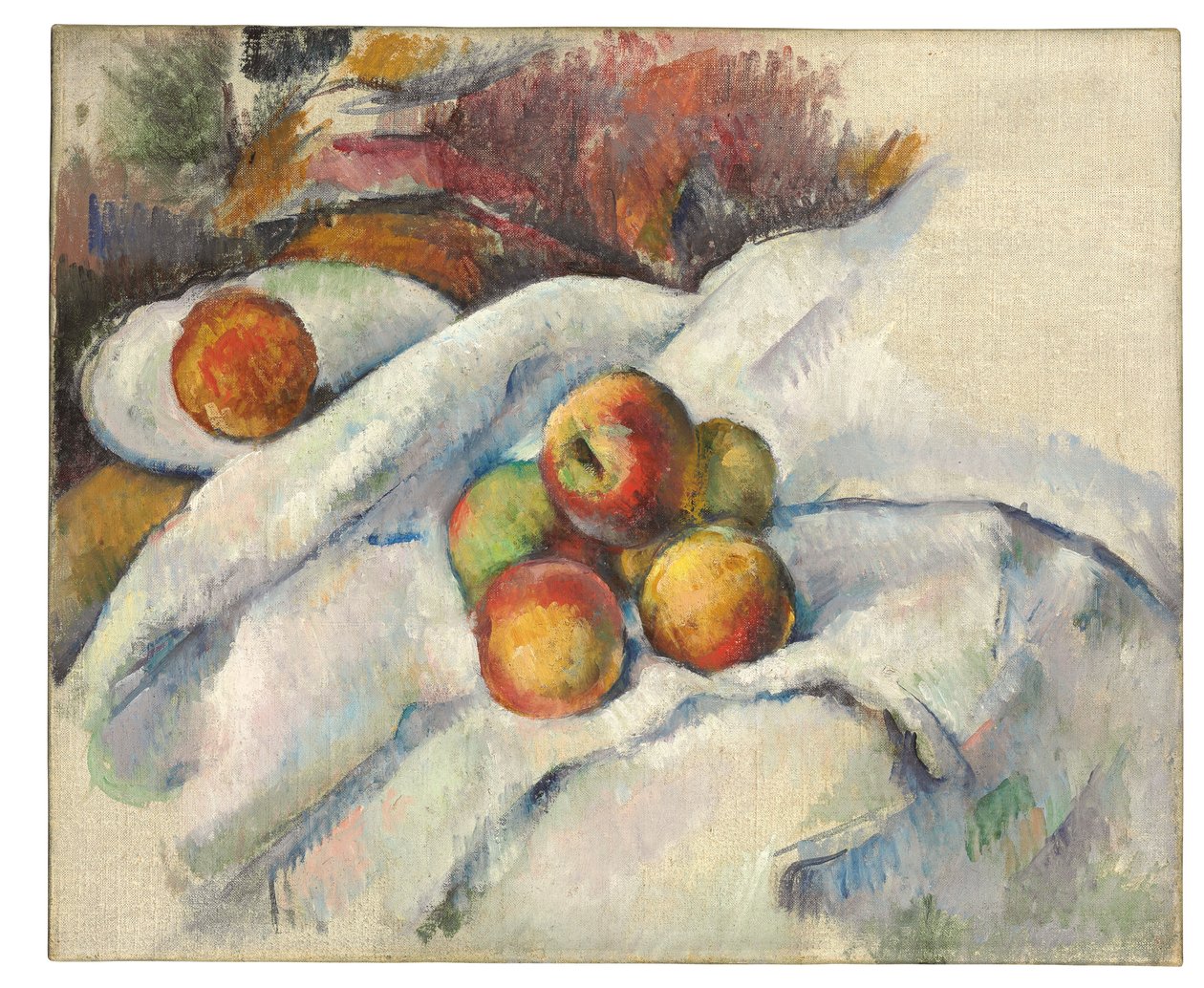 Manzanas sobre un paño, c.1885 de Paul Cézanne