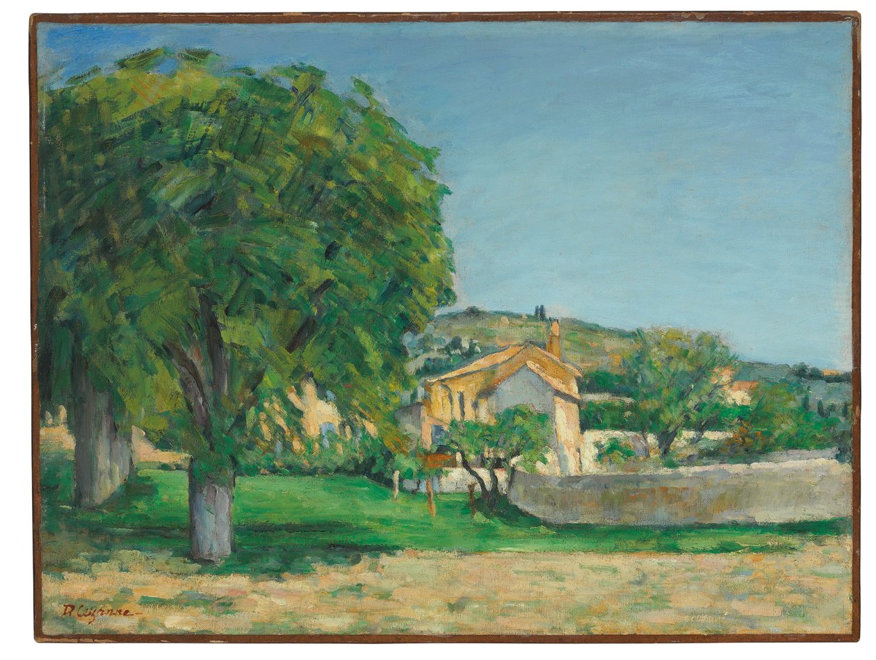Castaños y granja en Jas de Bouffan, c.1876 de Paul Cézanne