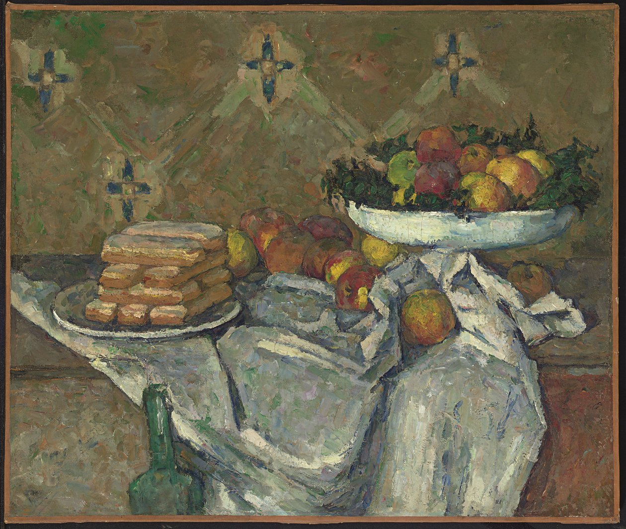 Compotier y plato de galletas, c.1877 (óleo sobre lienzo) de Paul Cézanne