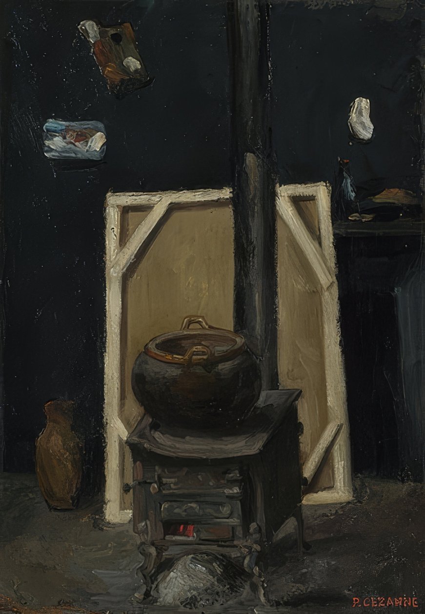 El horno en el taller. Alrededor de 1865 de Paul Cézanne