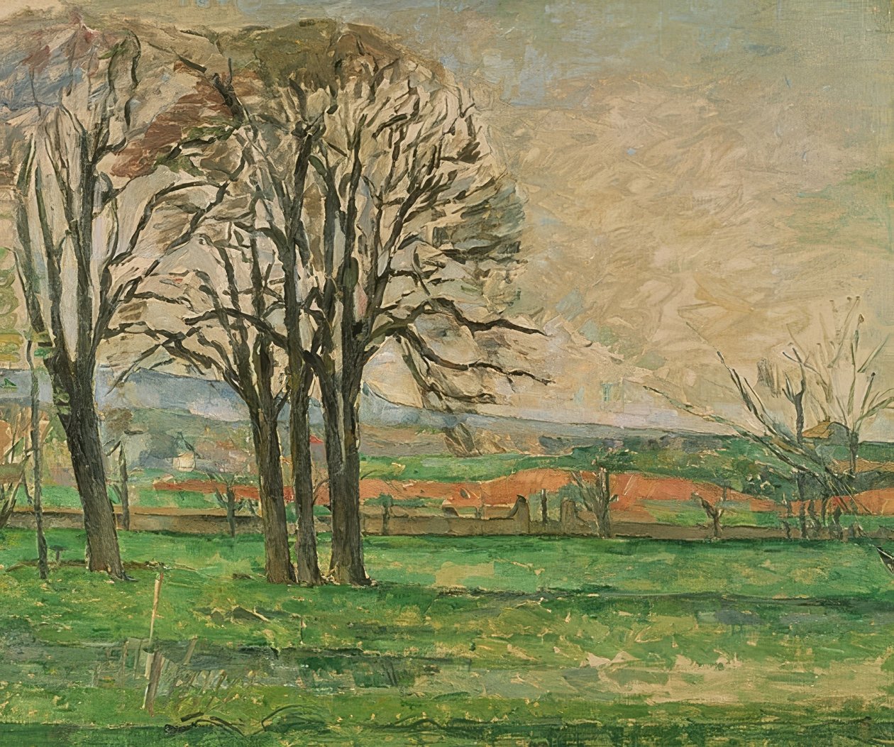 Los árboles desnudos en Jas de Bouffan. 1885-86 de Paul Cézanne