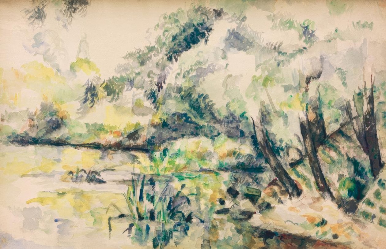 Agua pantanosa (¿cerca de Melun?) de Paul Cézanne