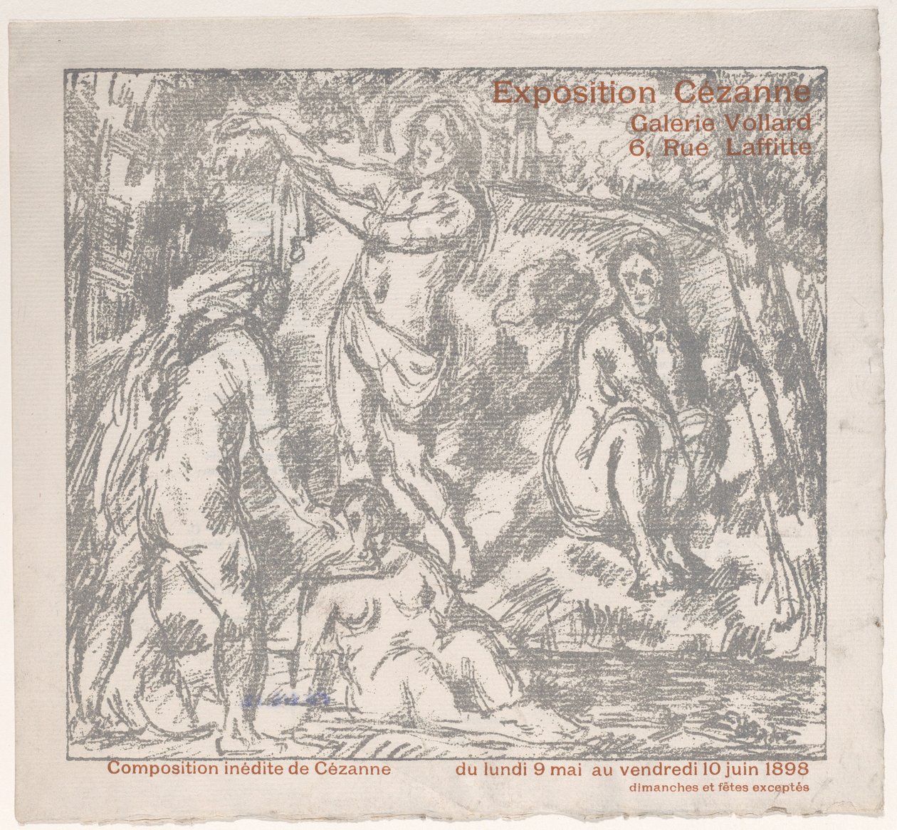 Portada del catálogo de la exposición para una muestra de Cézanne en la Galerie Vollard del 9 de mayo al 10 de junio de 1898, 1898 de Paul Cézanne