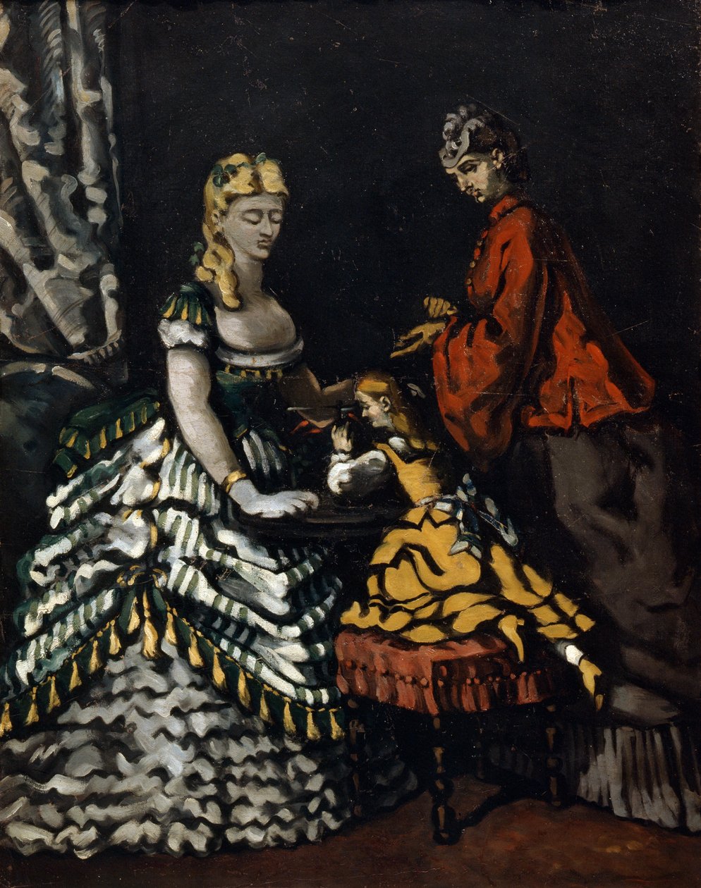 Interior con dos mujeres y un niño, c. 1861 de Paul Cézanne