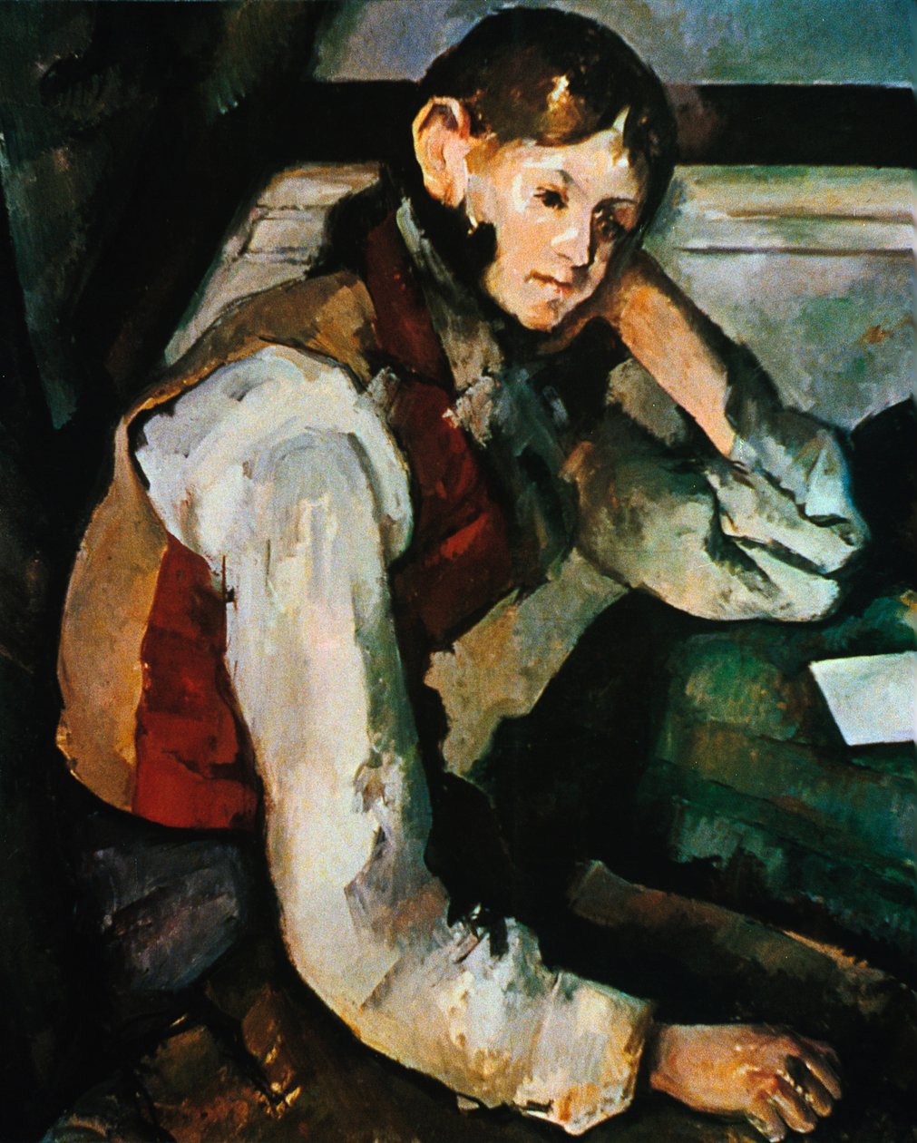 Le Garçon au Gilet Rouge, 1888-1890 de Paul Cézanne