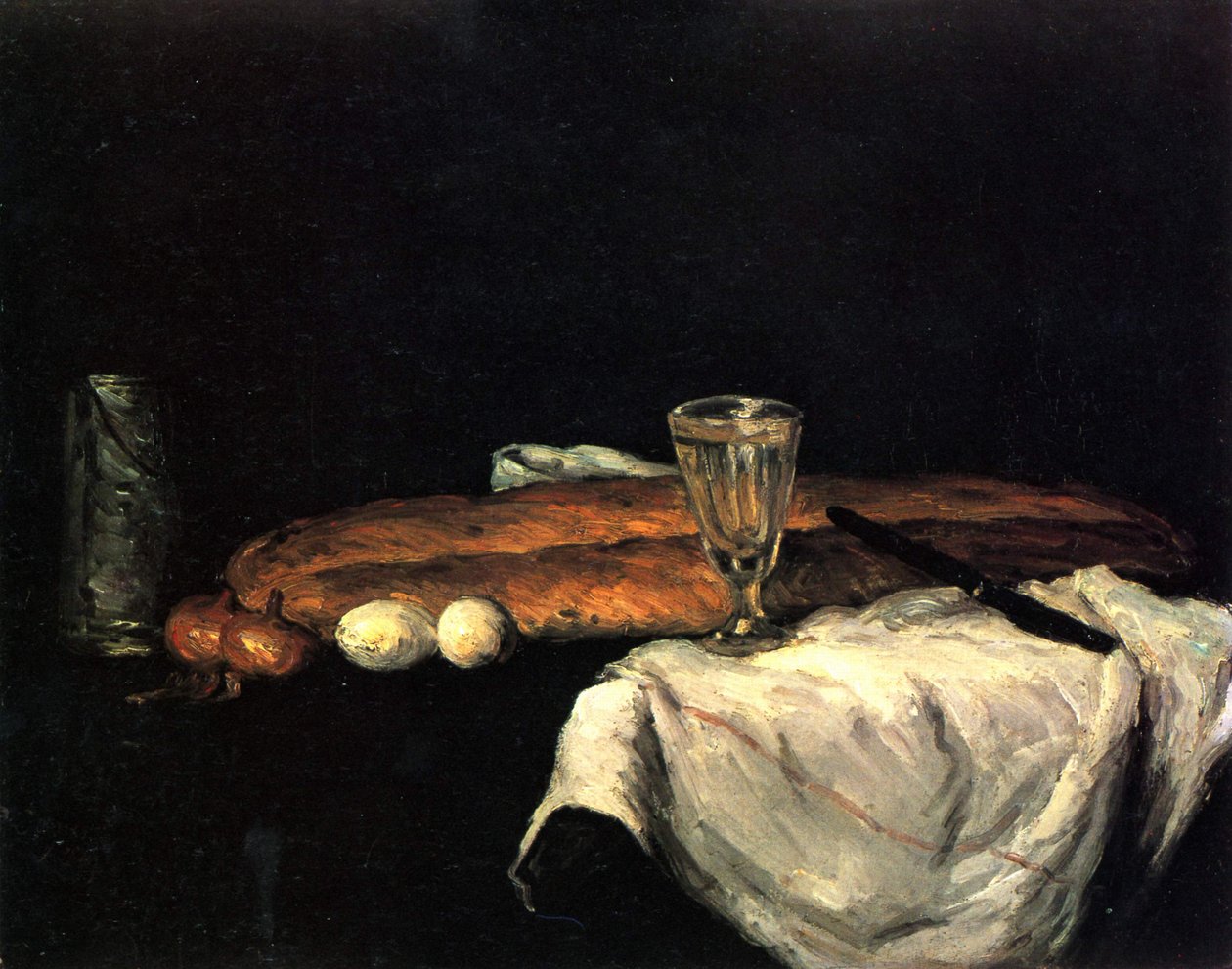 Pan y huevos de Paul Cézanne
