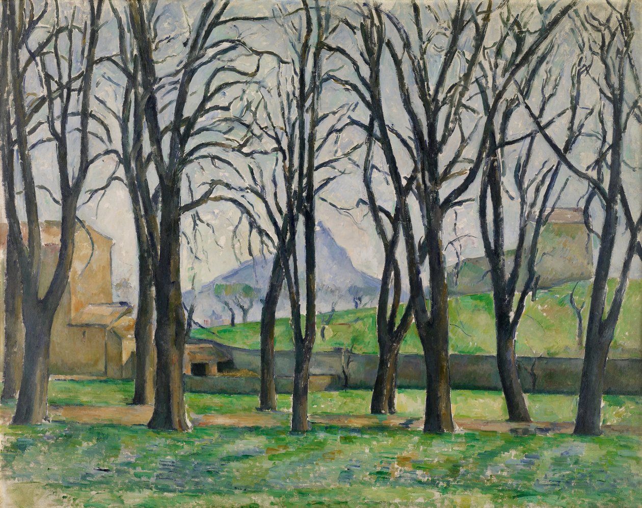 Los castaños de Jas de Bouffan en invierno de Paul Cézanne