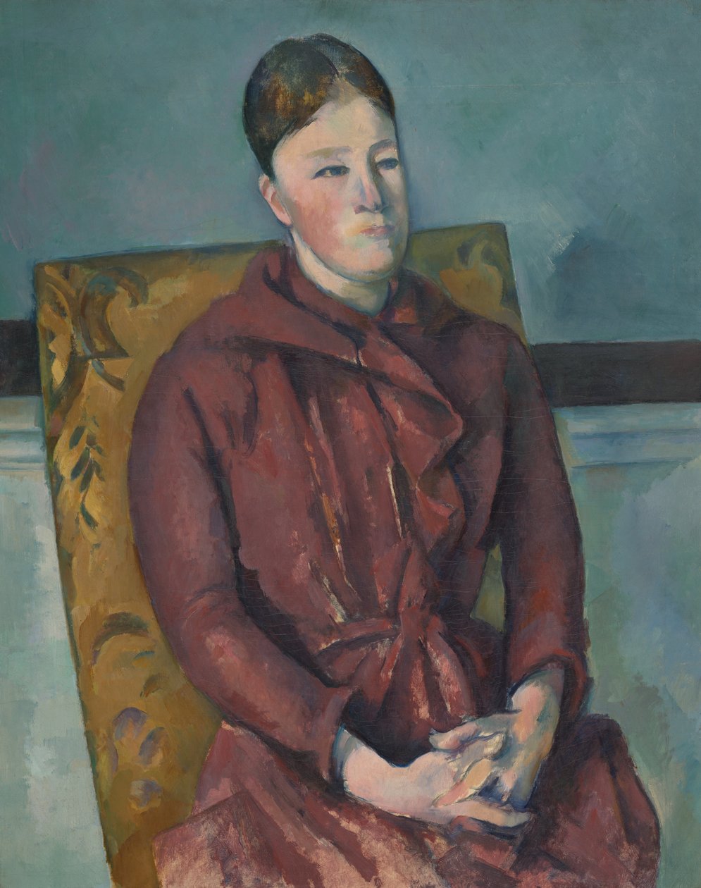 Madame Cezanne en una silla amarilla de Paul Cézanne