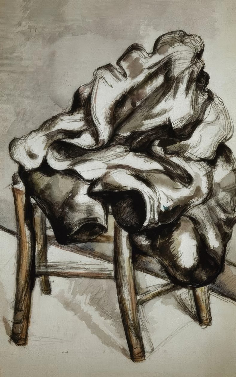 Abrigo en una silla de Paul Cézanne