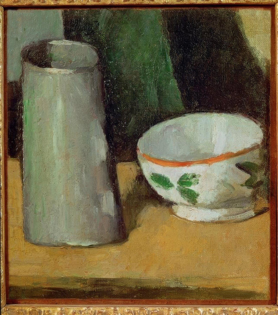 Cuenco de leche y jarra de Paul Cézanne