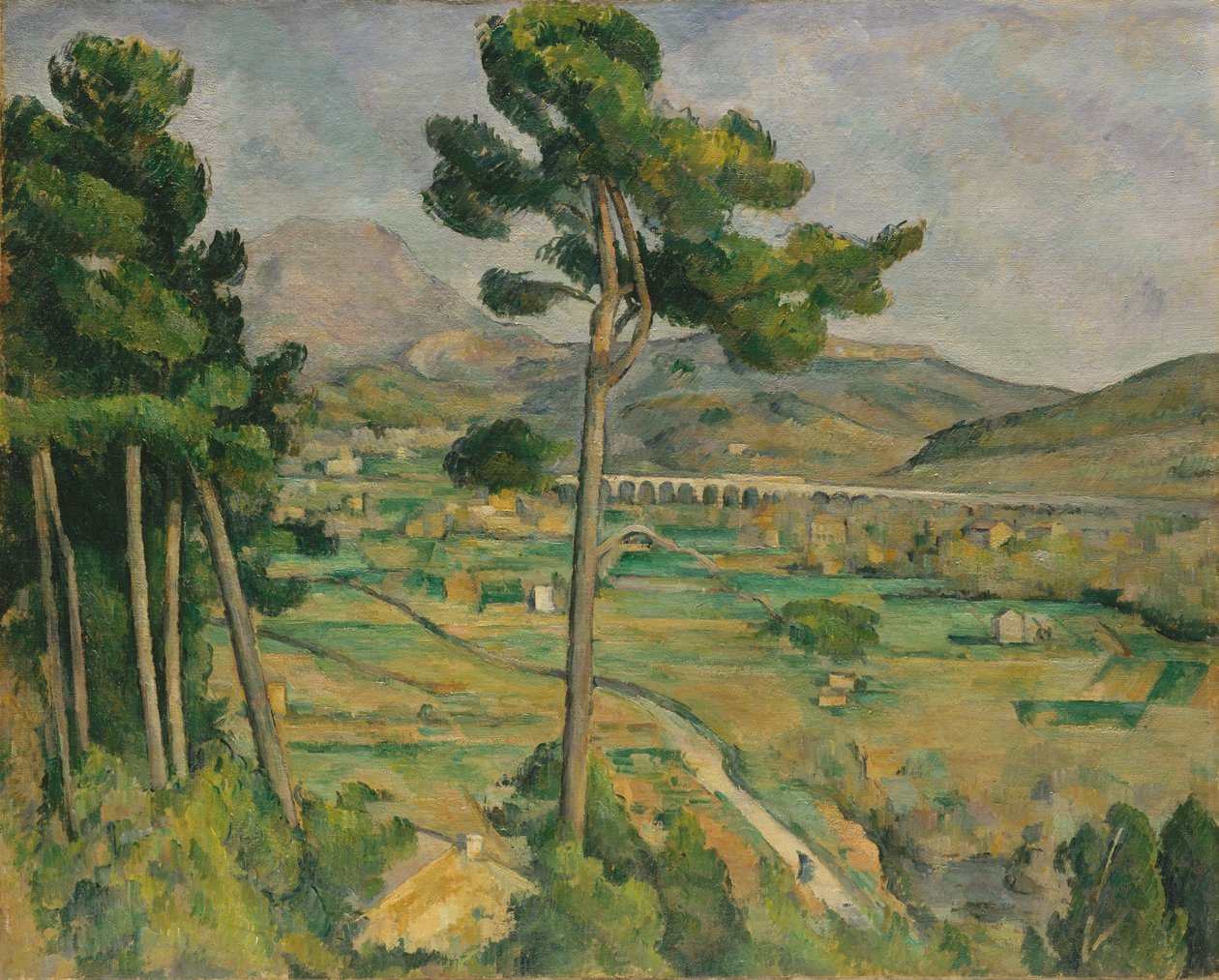 Mont Sainte-Victoire y el viaducto del valle del río Arc de Paul Cézanne
