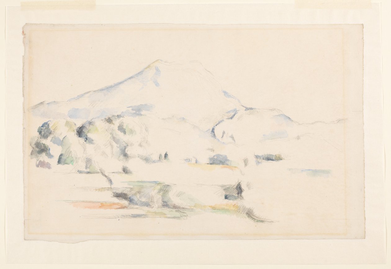 Montagne Saint-Victoire, c.1885-87 (grafito y acuarela sobre papel verjurado) de Paul Cézanne