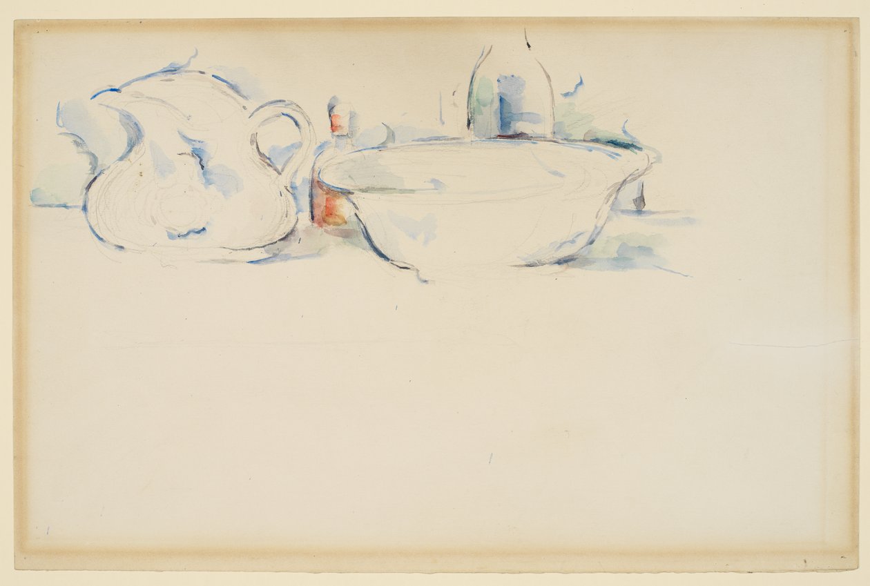 Naturaleza muerta, objetos de tocador, c.1885-90 de Paul Cézanne