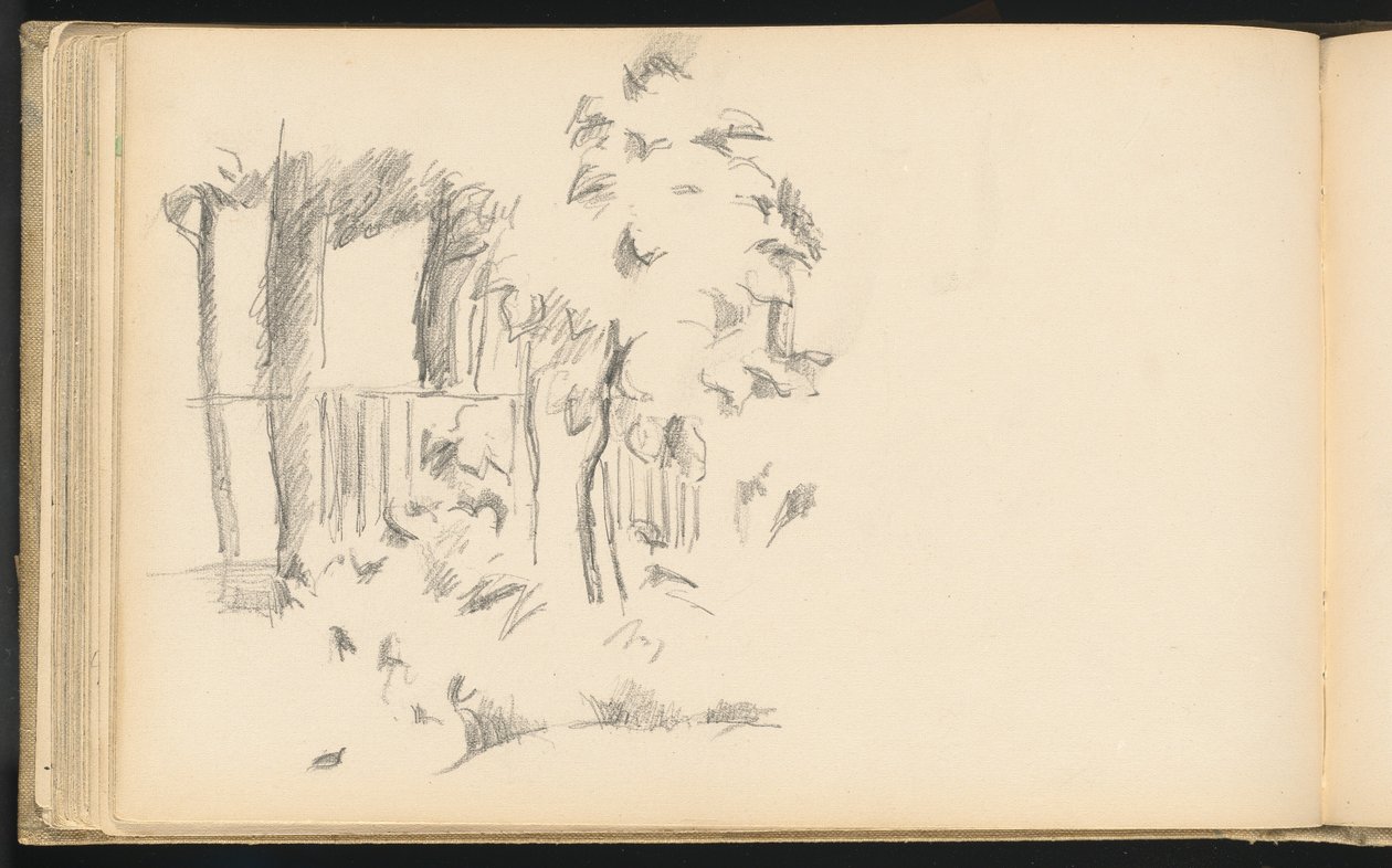 Cerca de la piscina en Jas de Bouffan de Paul Cézanne