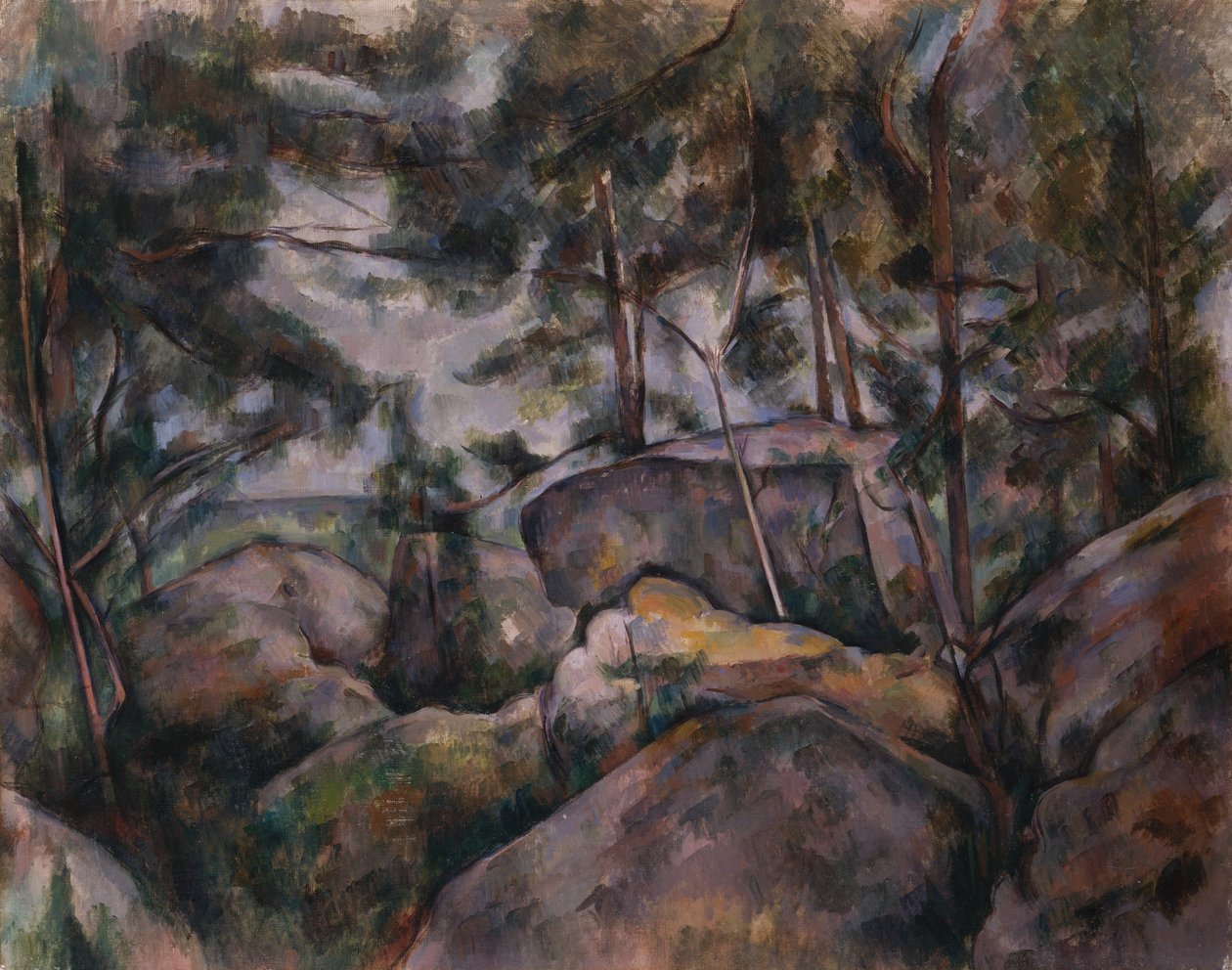 Rocas en el Bosque, 1890s de Paul Cézanne