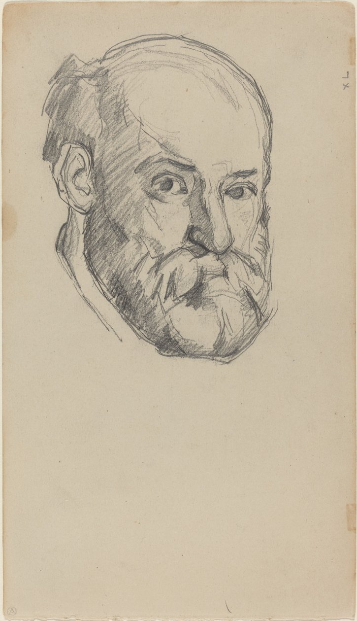 Autorretrato [recto], c. 1880-1882 de Paul Cézanne