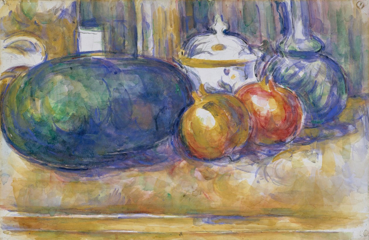 Naturaleza muerta con sandía y granadas, 1900-1906 de Paul Cézanne