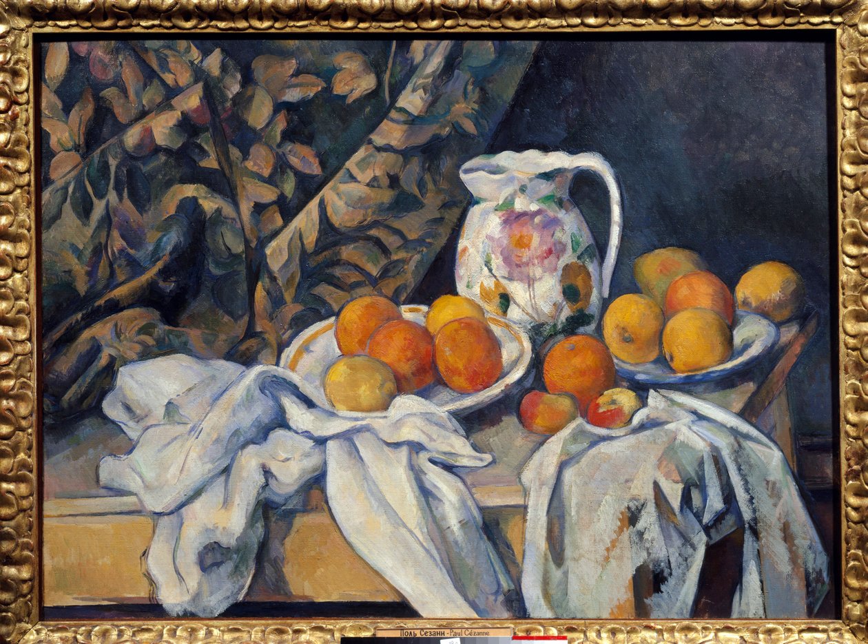Naturaleza muerta en la cortina de Paul Cézanne
