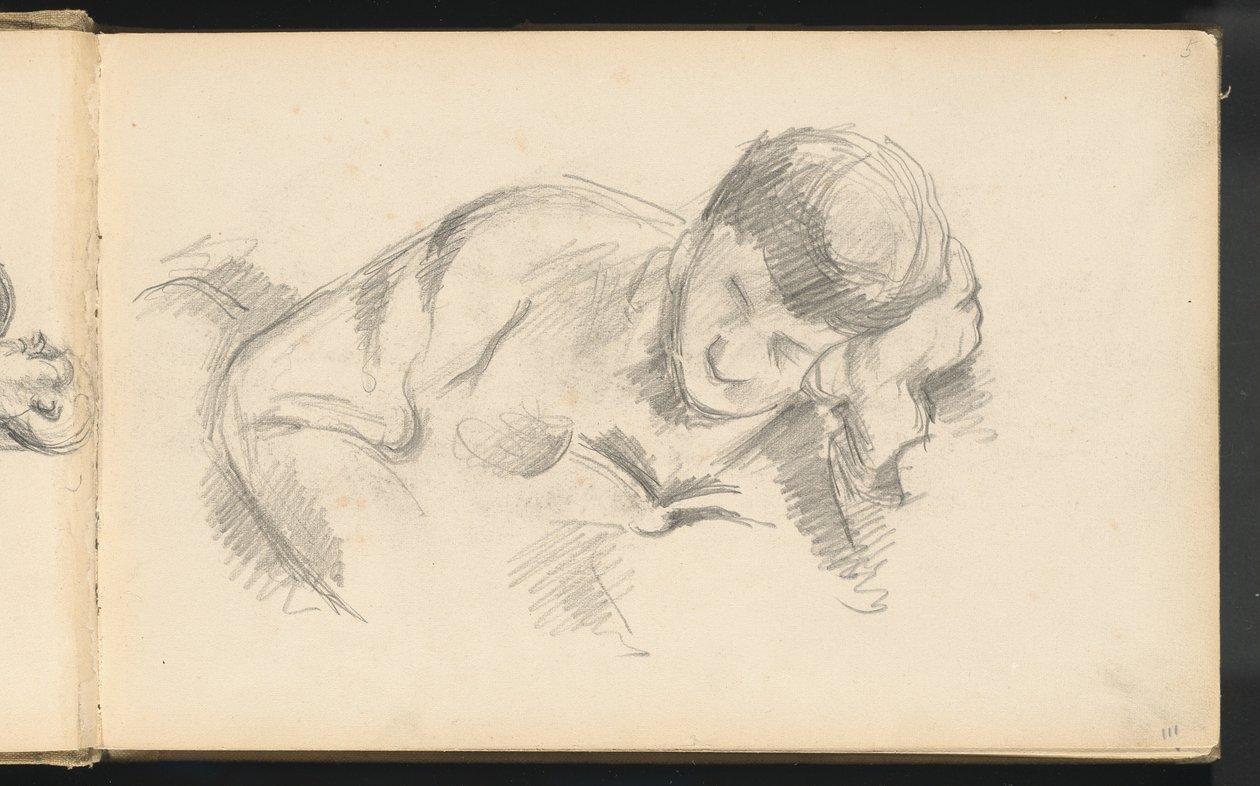 El hijo del artista apoyado en su codo, c. 1887 de Paul Cézanne