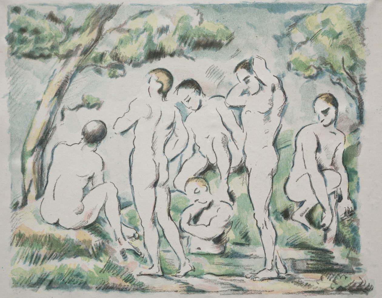 Los bañistas, 1897 de Paul Cézanne