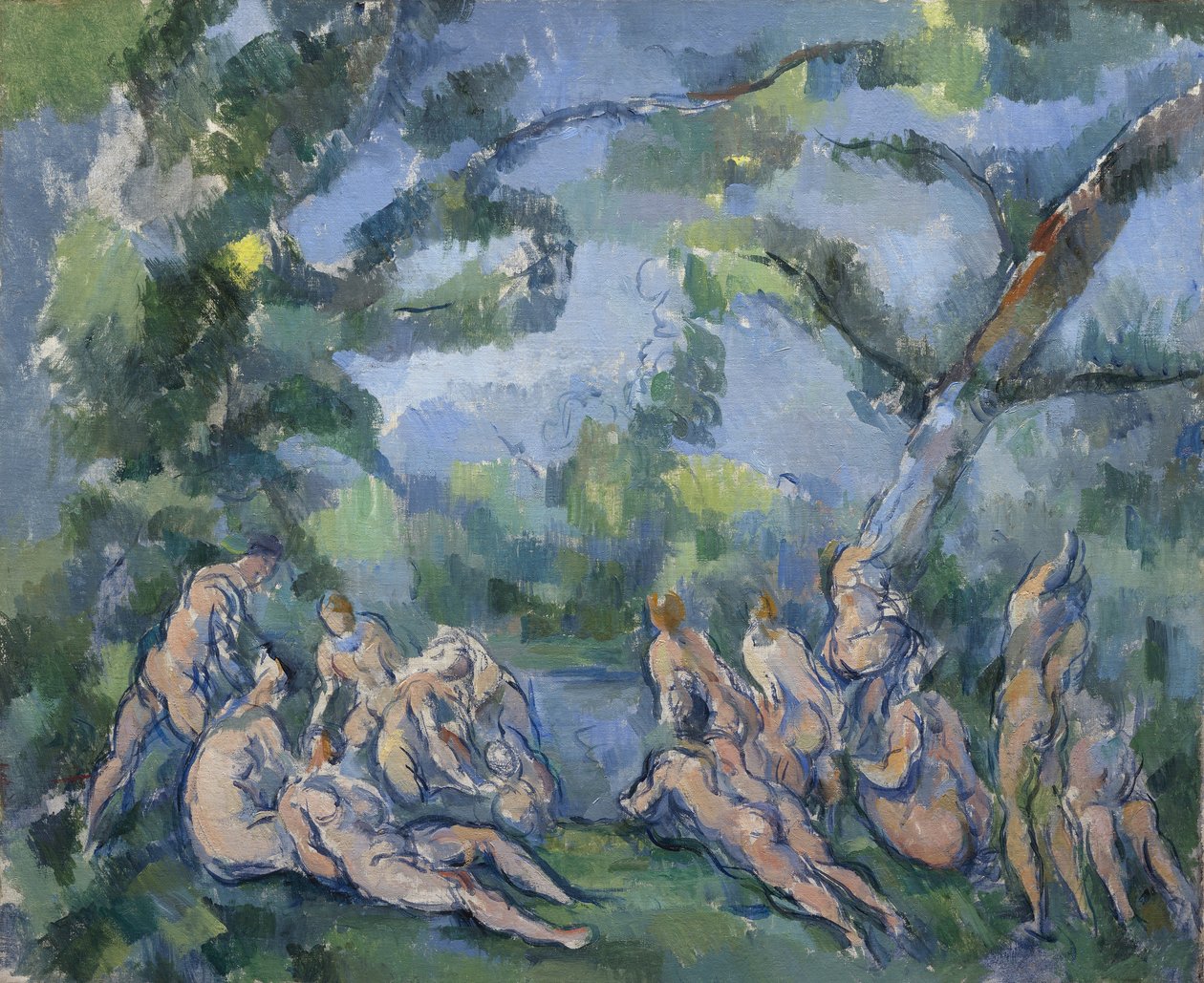 Los bañistas, 1899-1904 de Paul Cézanne