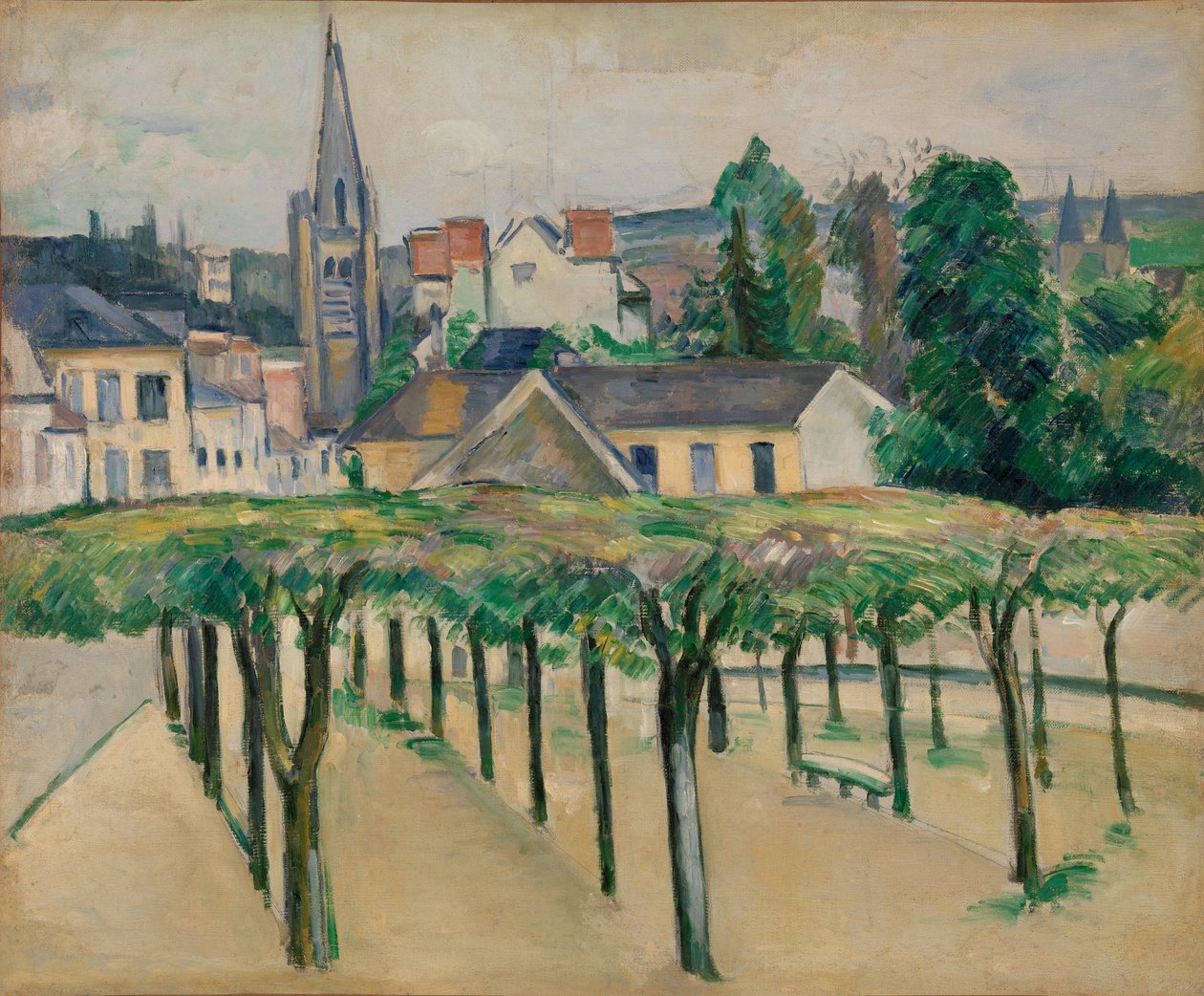 La Iglesia de Saint-Aspais vista desde la Place de la Préfecture en Melun de Paul Cézanne