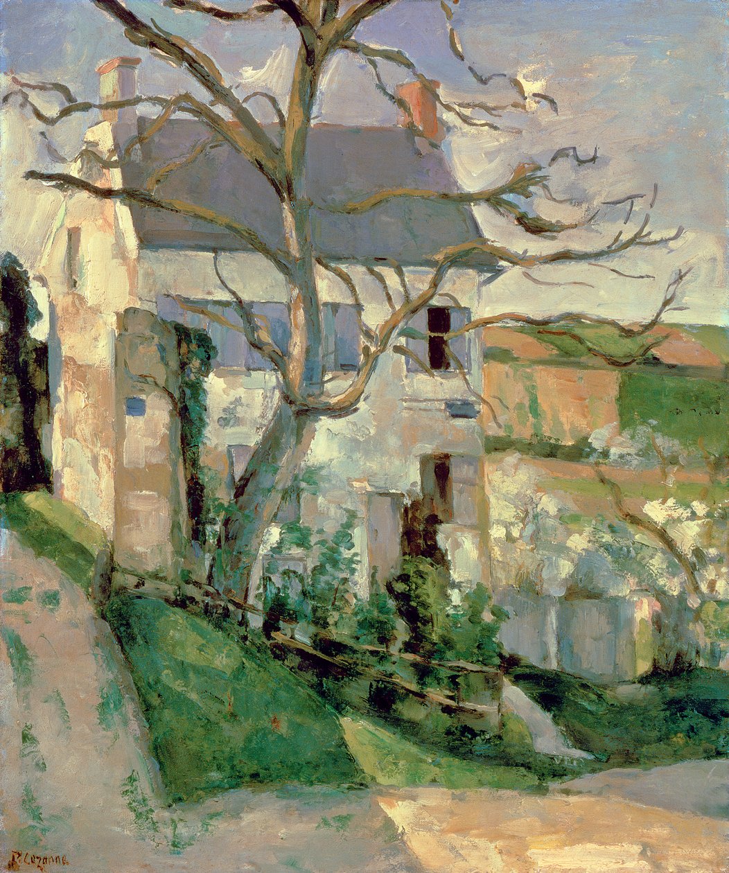 La casa y el árbol, c.1873-74 de Paul Cézanne