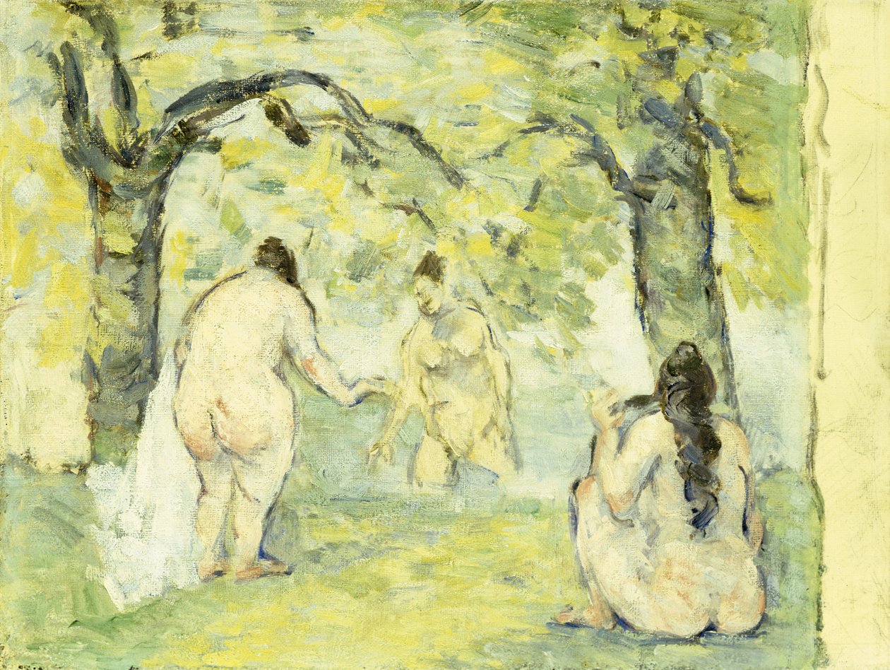 Tres bañistas, 1875-77 de Paul Cézanne