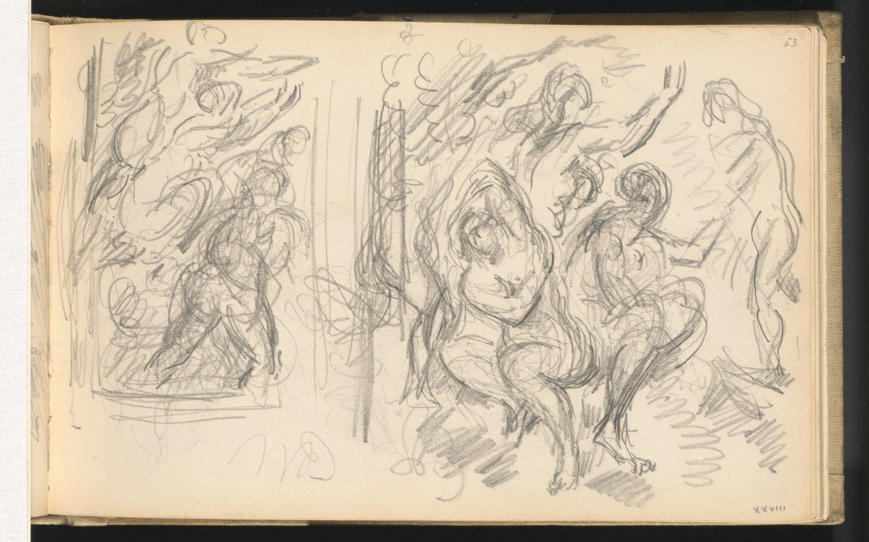 Dos estudios para "El juicio de Paris" o "El pastor amoroso" de Paul Cézanne
