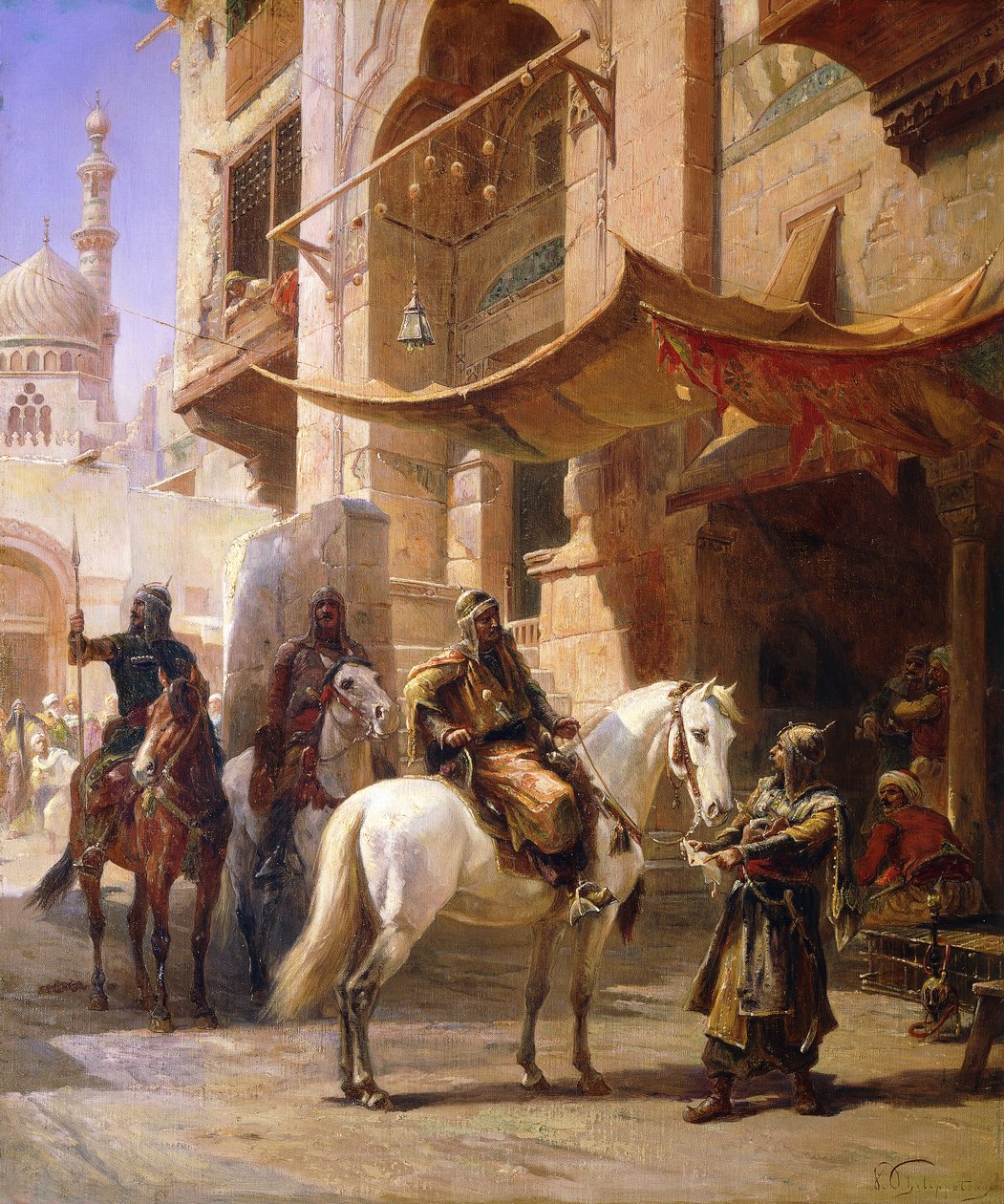 Guerreros árabes en una calle de Paul Dominique Philippoteaux