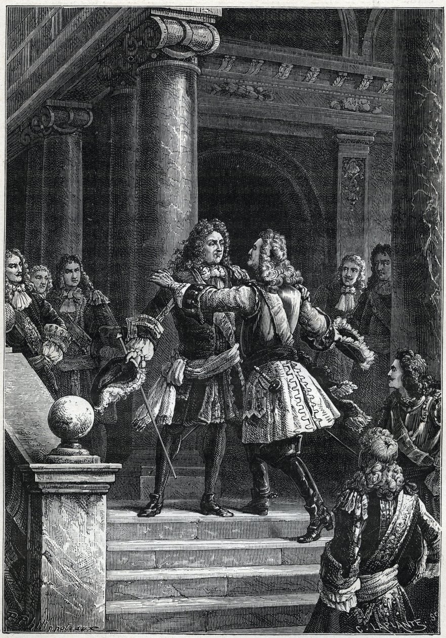 Tratado de Rastatt - Príncipe Eugenio de Saboya y el Mariscal de Villars (comandantes de fuerzas opuestas en la Guerra de Sucesión Española) - Guerra de sucesión de España (1701 a 1714) - Tratado de Rastatt - La reunión del Mariscal de Villars y Eugenio de de Paul Dominique Philippoteaux