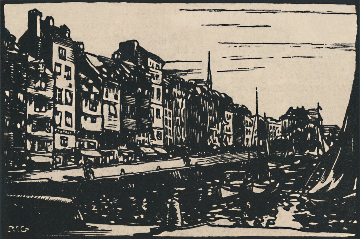 Honfleur - Le Vieux Bassin, 1919 de Paul Elie Gernez