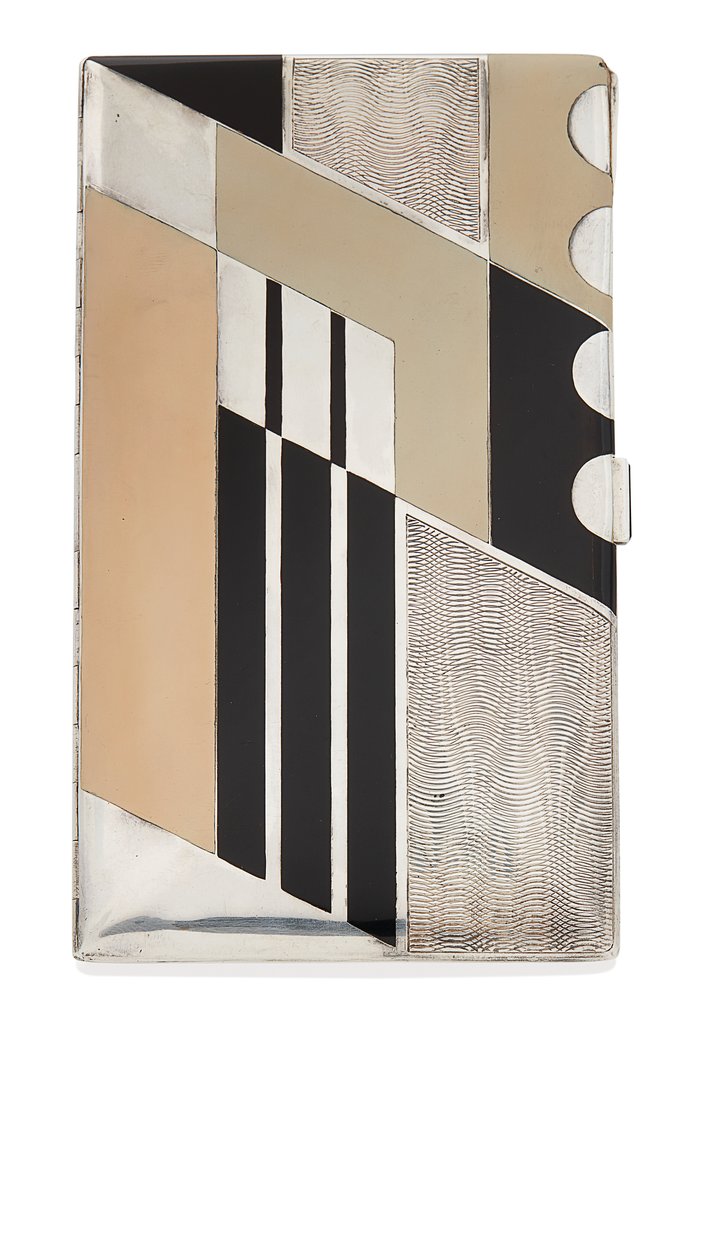 Pitillera, c.1925 (metal plateado dorado y lacado) de Paul Emile Brandt