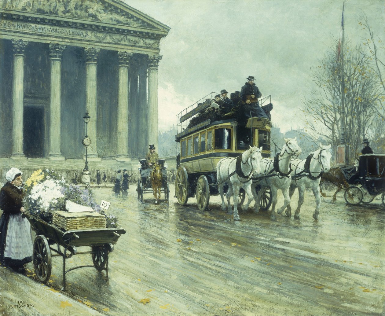 El Boulevard a la Madeleine, París de Paul Fischer