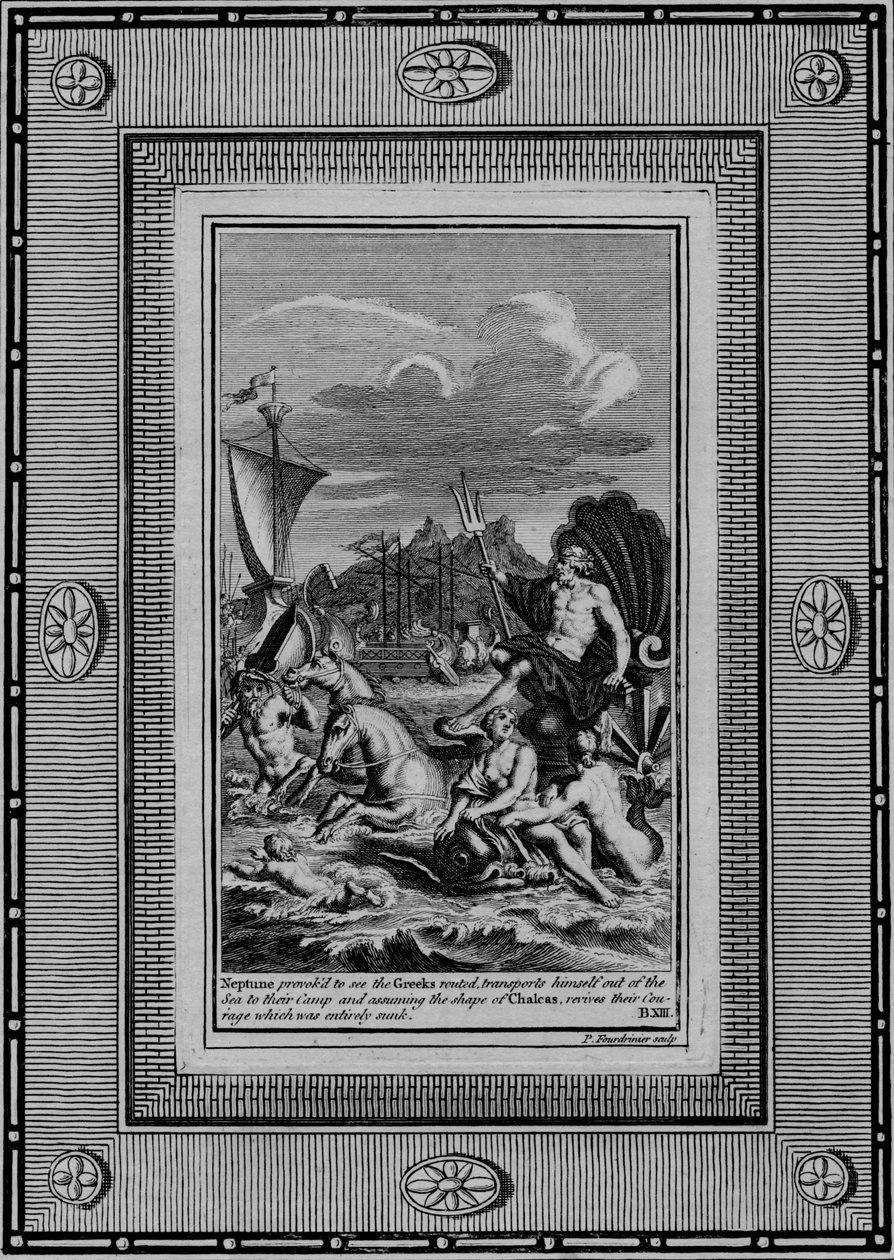 Neptuno provocado al ver a los griegos derrotados de Paul Fourdrinier