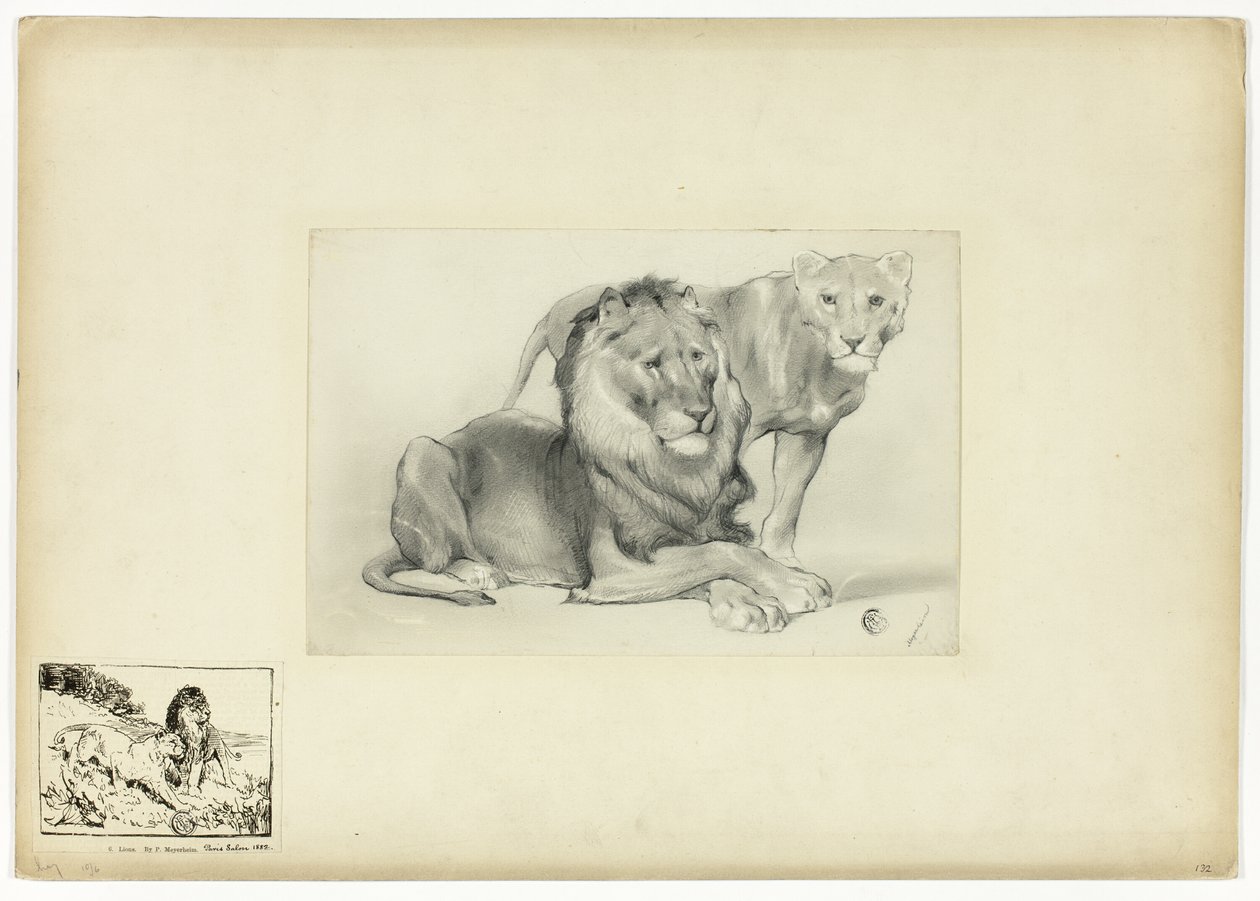 León y leona de Paul Friedrich Meyerheim