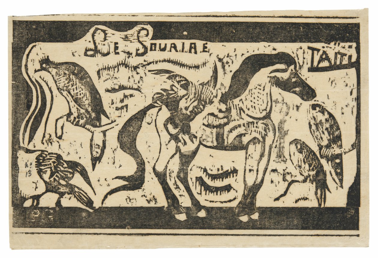 Un Caballo y Pájaros, cabecera para Le sourire de Paul Gauguin