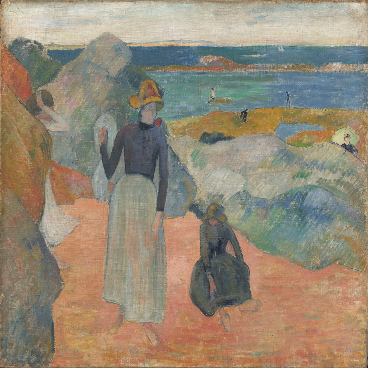 En la playa, Bretaña de Paul Gauguin