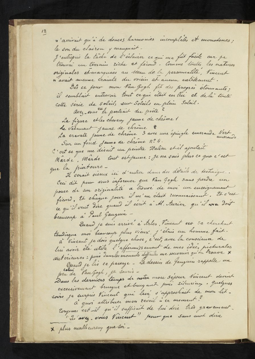 Avant et après - Descripción de la estancia de Gauguin con Vincent van Gogh en Arles (P. 12) de Paul Gauguin