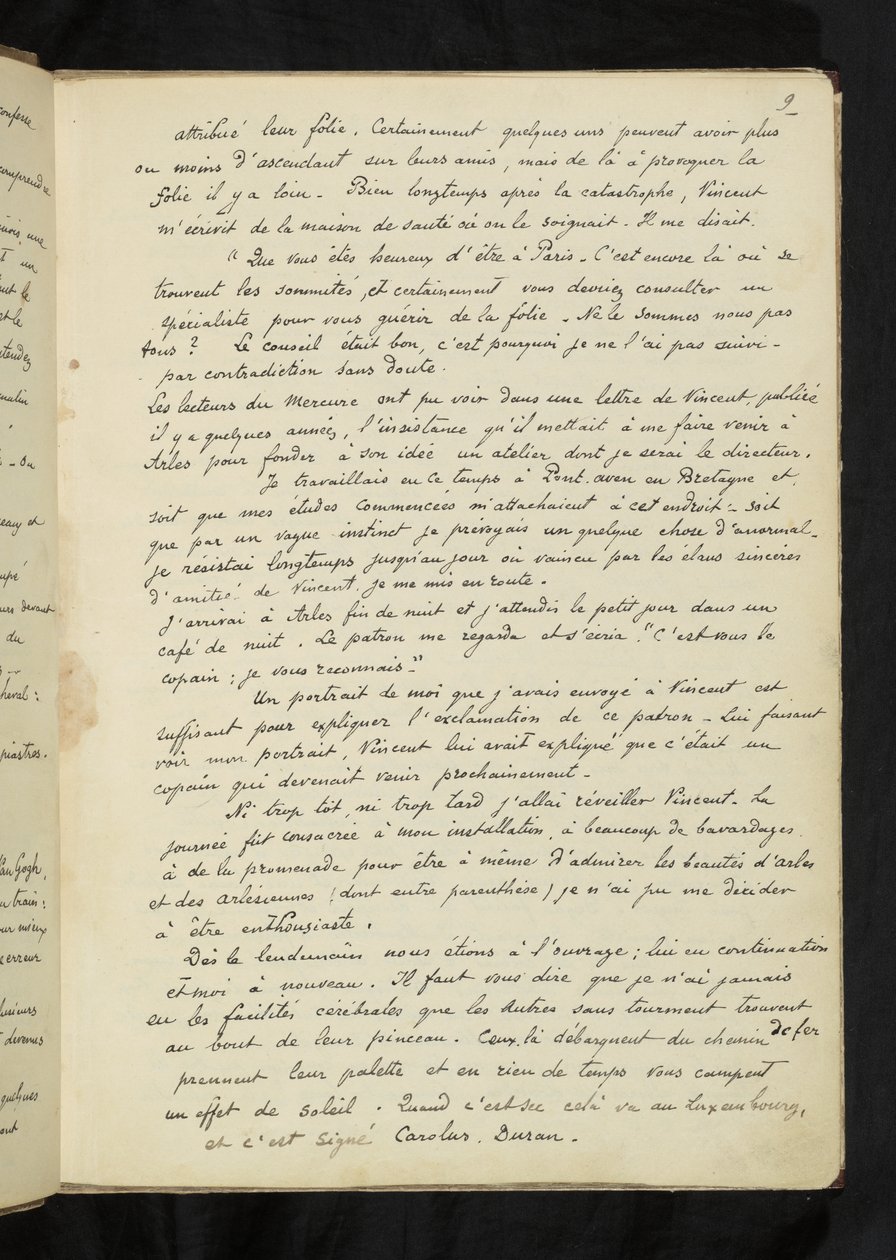 Descripción de la estancia de Gauguin con Vincent van Gogh en Arles (P. 9) de Paul Gauguin