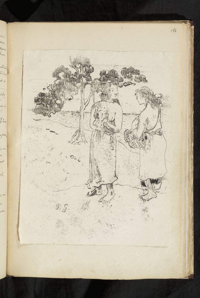 Avant et après - Dos mujeres conversando en un paisaje de Paul Gauguin