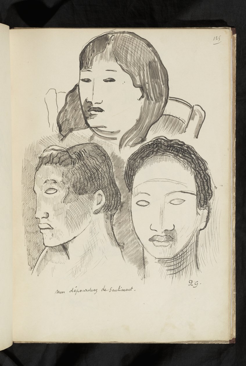 Antes y después - dibujo "No desprovistas de sentimiento" de Paul Gauguin