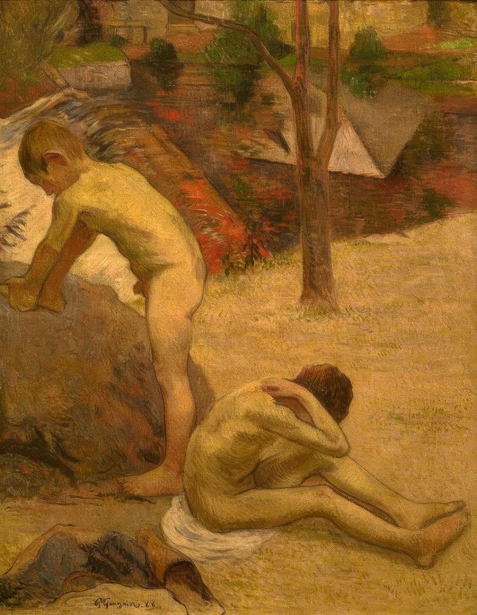 Niños bretones bañándose de Paul Gauguin