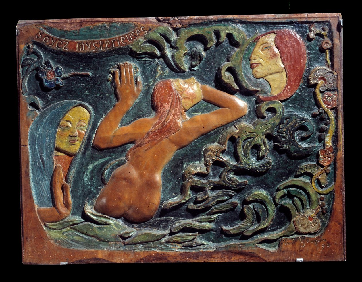 Sé misterioso. Relieve tallado en madera de tilo por Paul Gauguin de Paul Gauguin