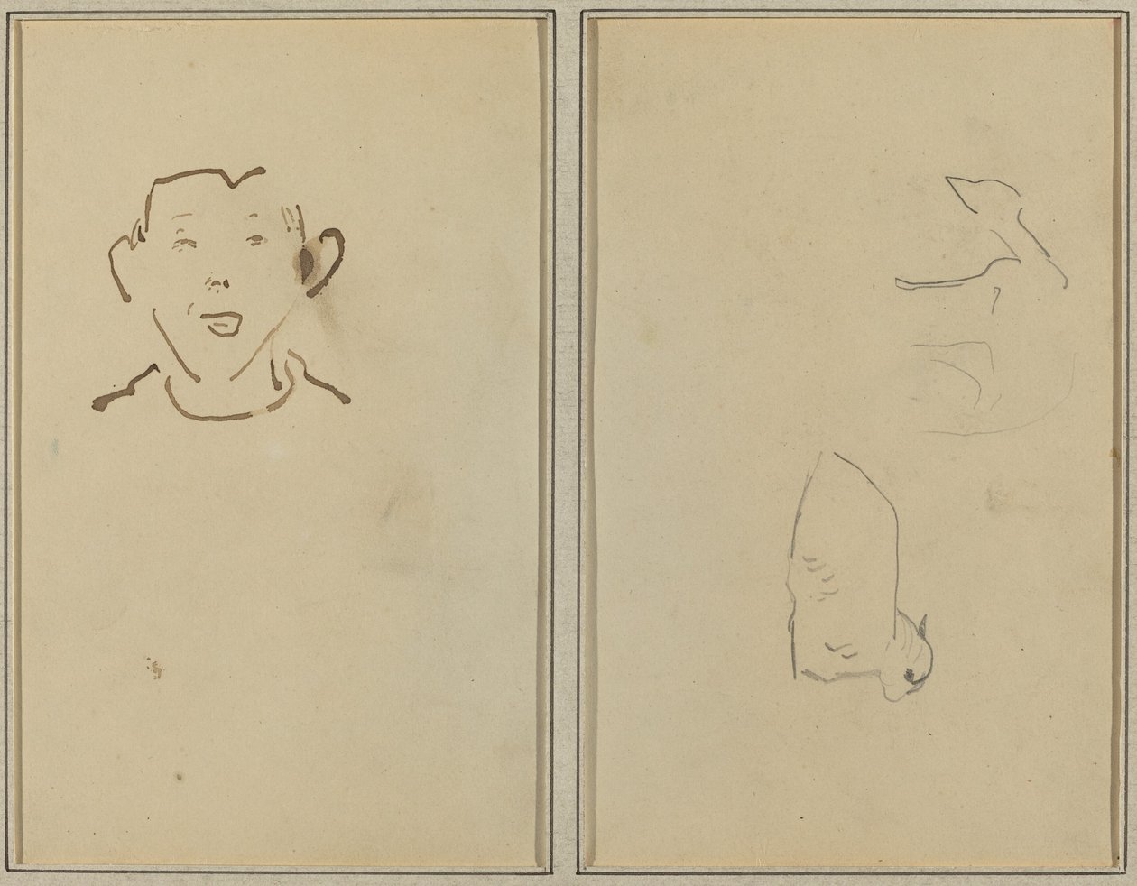 Rostro de Niño; Dos Ovejas de Paul Gauguin