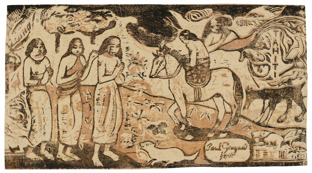 Cambio de residencia, de la Suite de Impresiones Tardías en Madera de Paul Gauguin