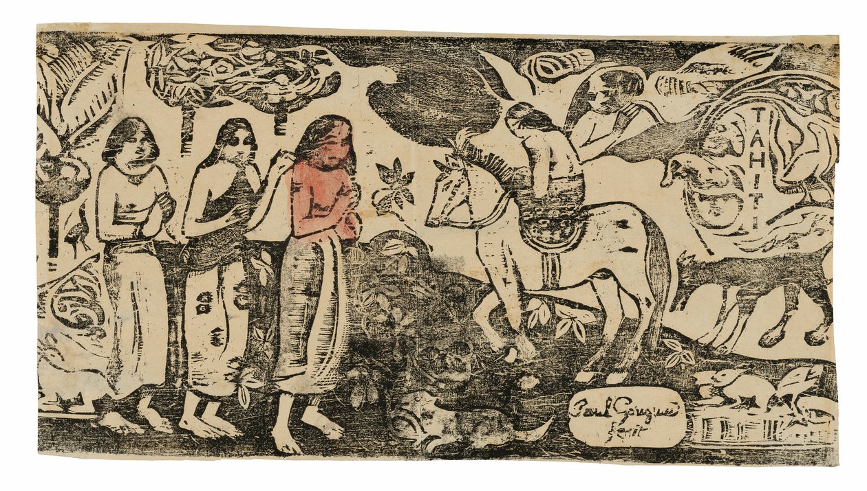 Cambio de residencia, de la Suite de grabados en madera tardíos de Paul Gauguin