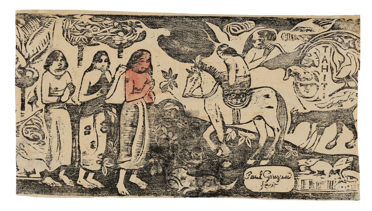 Cambio de residencia, de la serie de xilografías tardías de Paul Gauguin